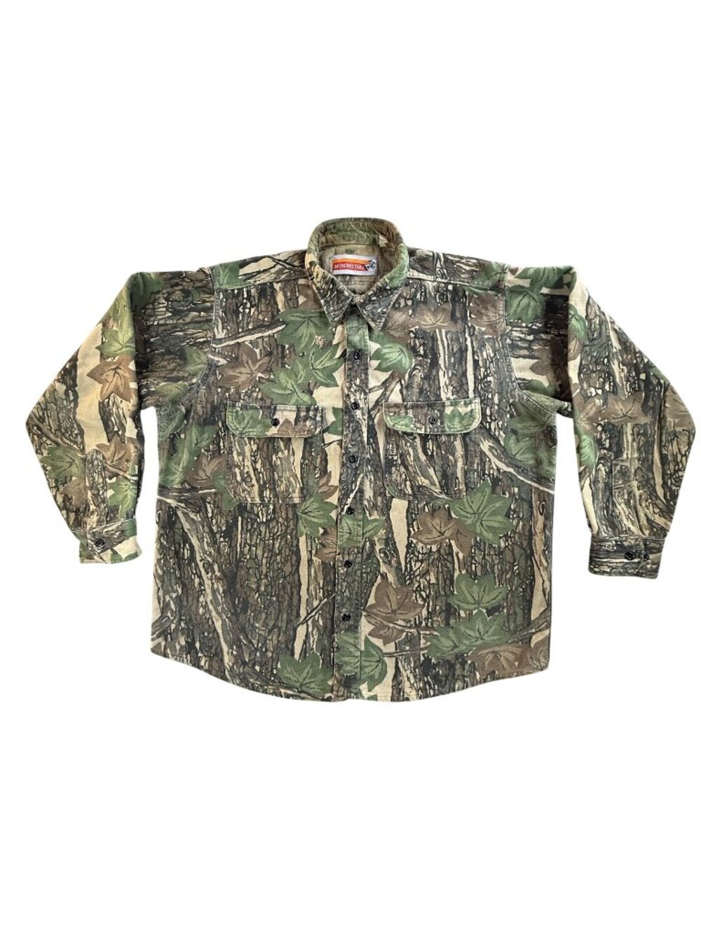 Vintage Winchester Shirt Men XL Realtree Camo Long Sleeve Flannel Button Up Hunt